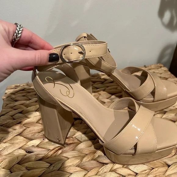 Sam Edelman Nolita Nude Ankle Strap Heel - Size 8 - Picture 7 of 12